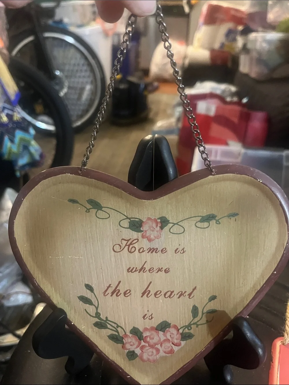 Vintage Heart-Shaped Floral Metal Sign Good Food Good Mood Metal 401 2pc